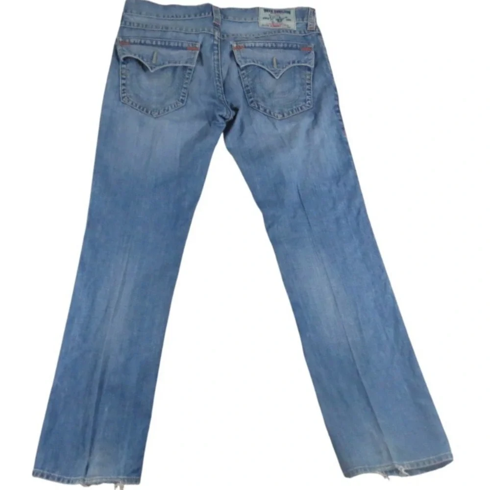 True Religion VTG 00s Jeans Men Size 36 Straight Leg Blue Denim Flap Pocket Mex